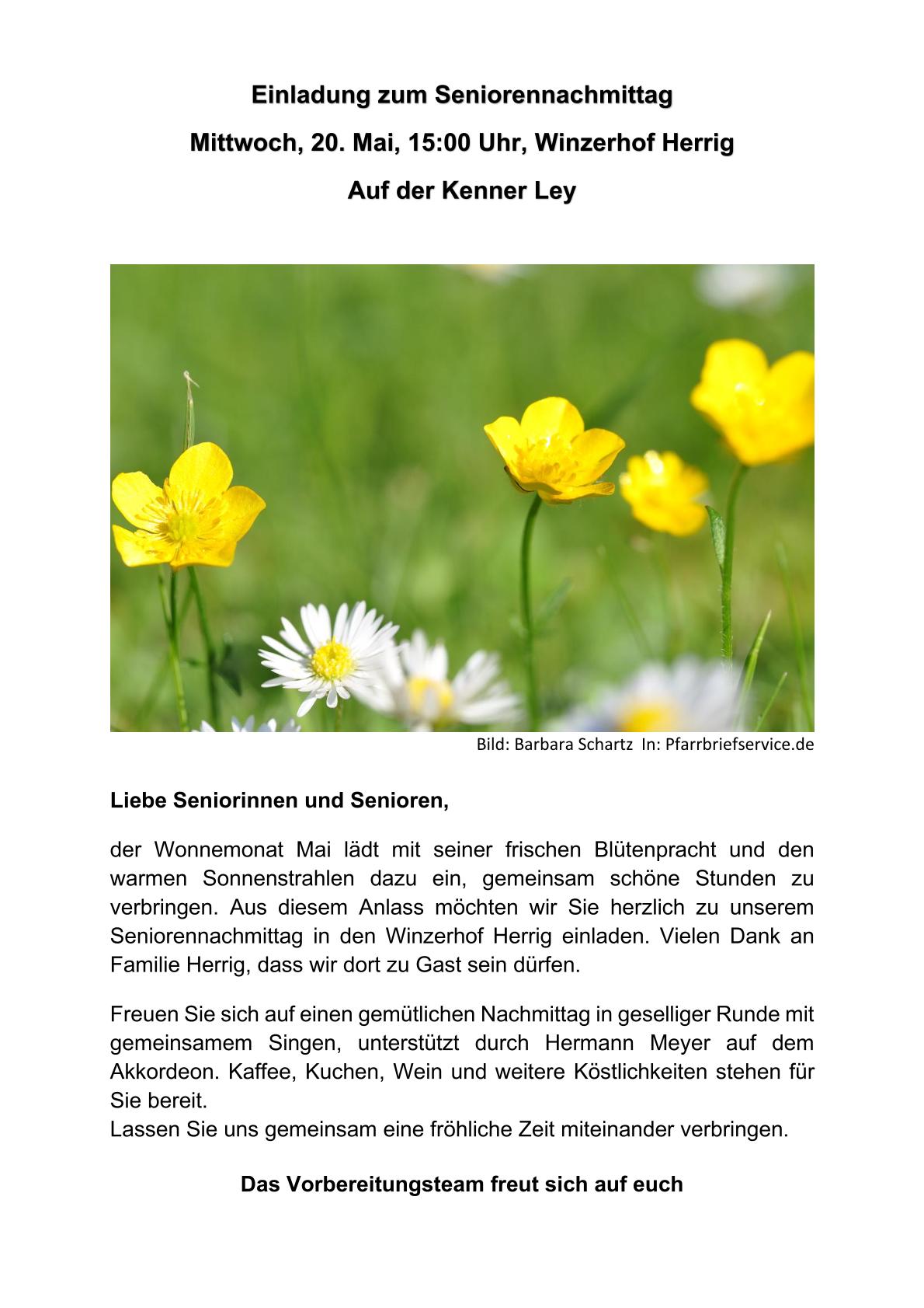 Seniorennachmittag 20.05.26 Kenn