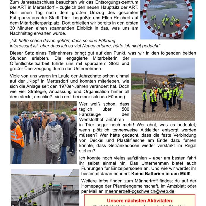 Männertreff - Bericht Dezember