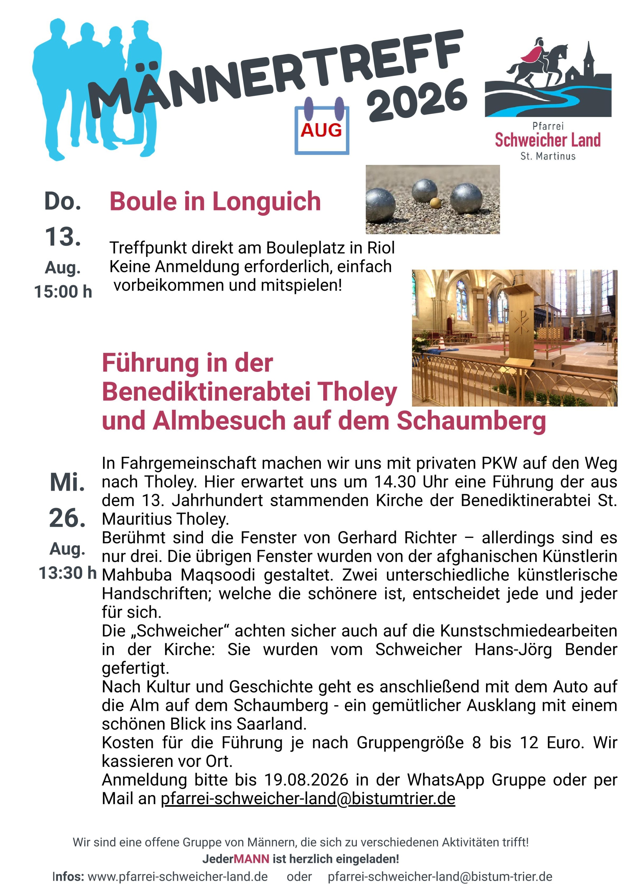 Männertreff Monatsflyer August